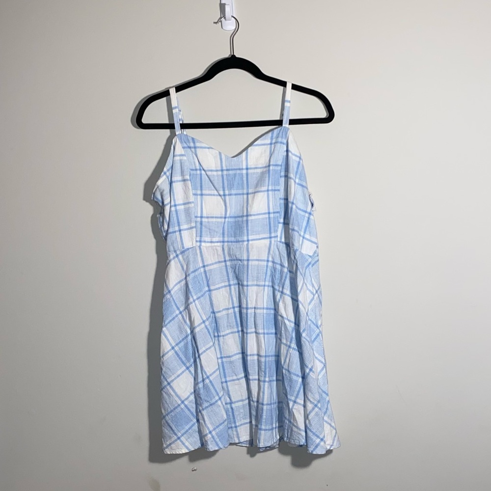 light blue blue plaid dress